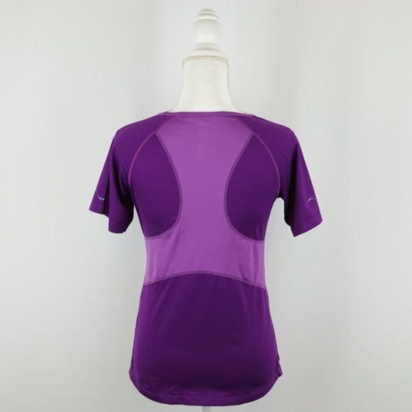 REI Women's XS Purple Scoop Neck Quick Drying Short Sleeve Activewear Tee - Picture 3 of 7